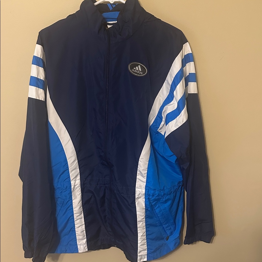 Adidas Dark Blue and Light Blue Track Jacket